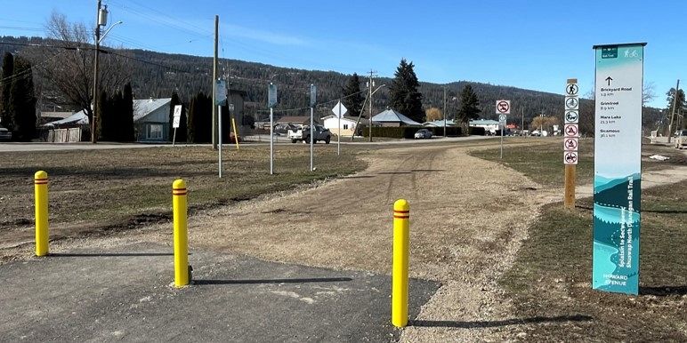 Construction Continues into the Fall on both ends  of the Sicamous-to-Armstrong Rail Trail